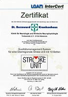 Zertifikat Stroke Unit 2018